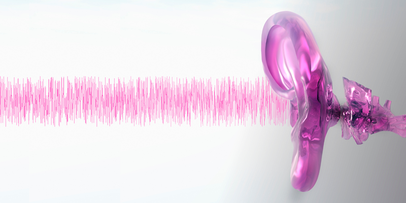 Soundwaves entering an ear